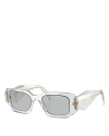Prada Runway 49mm Rectangular Sunglasses In Gray/gray Solid