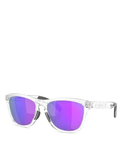 Oakley Frogskins Range Round Sunglasses, 55mm In Clear/purple Solid