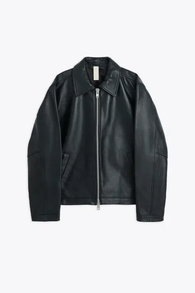 Sunflower Black Short Leather Jacket In 999 Black