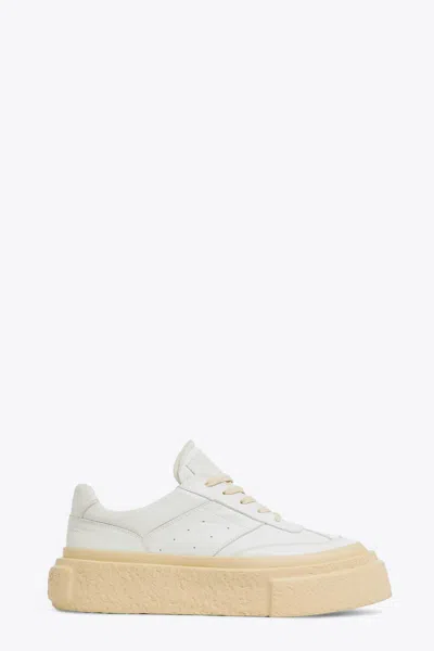 Mm6 Maison Margiela Sneakers White Leather Sneaker Gambetta With Chunky Sole In Bianco