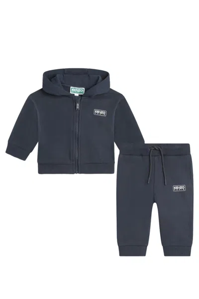 Kenzo Kids' Cotton Overall In Blue
