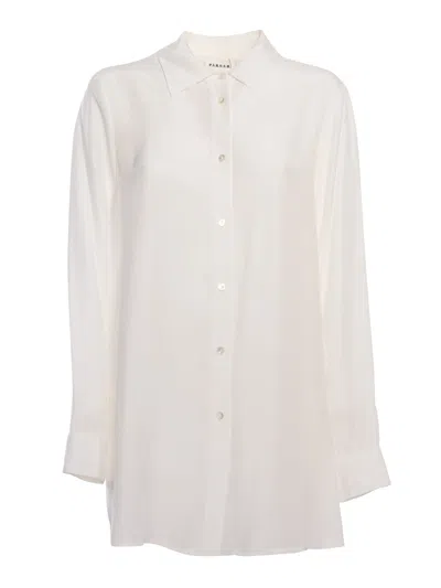 P.a.r.o.s.h. Silk Mini Shirt Dress In White