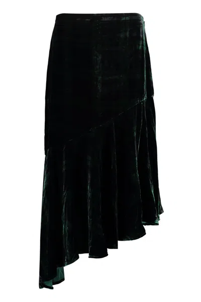 Polo Ralph Lauren Velvet Skirt In Black