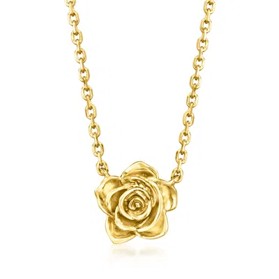 Rs Pure By Ross-simons Italian 14kt Yellow Gold Rose Necklace In Multi