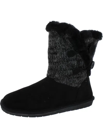 Sugar Womens Faux Fur Winter & Snow Boots In Black