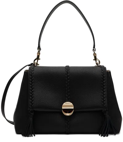 Chloé Medium Penelope Leather Shoulder Bag In Black