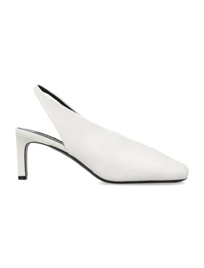 Jil Sander High-heeled Slingback Pumps In Porcelain