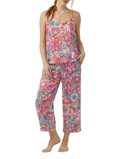 Bedhead Pajamas Women's Summer Flower Crop Sleeveless Pajama Set In Summer Floral
