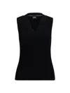 Hugo Boss Sleeveless Mock-neck Top With Ribbed Structure In Black