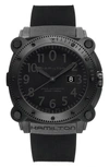 HAMILTON KHAKI BELOWZERO AUTOMATIC RUBBER STRAP WATCH, 46MM,H78585333