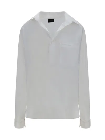 Balenciaga Crinkled Cotton Shirt In White