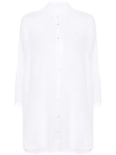 120% Lino Camicia In White
