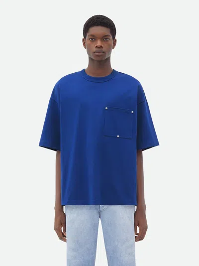 Bottega Veneta T-shirt In Jersey Di Cotone In Blue