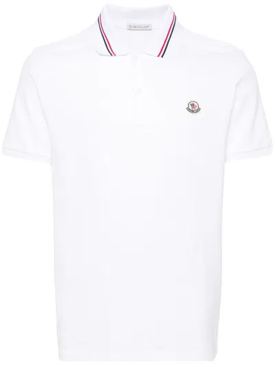 Moncler Polo Con Logo In White