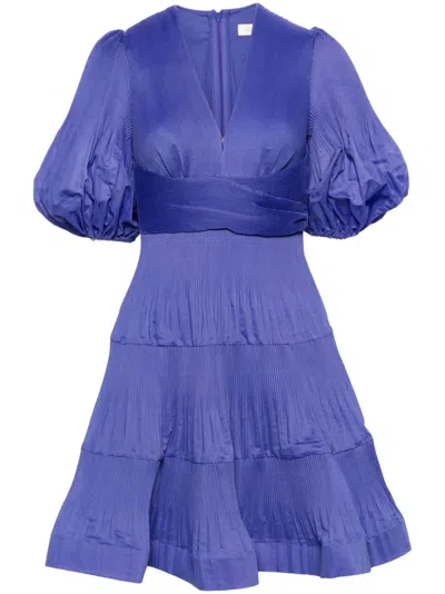 Zimmermann Abito Midi Plissettato In Blue