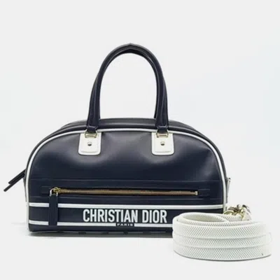 Pre-owned Dior Christian  Vibe Bowling Bag Medium In Black
