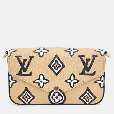 Pre-owned Louis Vuitton Multicolour Monogram Canvas 'wild At Heart' Felicie Strap & Go Shoulder Bag In Beige