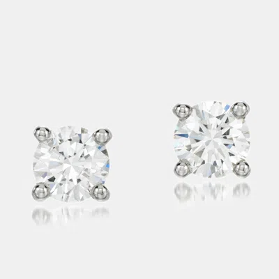 Pre-owned The Diamond Edit 18k White Gold Diamonds 0.66 Ct. Stud Earrings