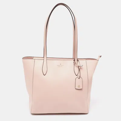 Pre-owned Kate Spade Light Pink Leather Large Dana Tote
