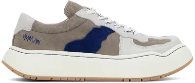 Ader Error Colour-block Panel Low-top Sneakers In Grey