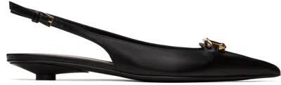 Valentino Garavani Moon Vlogo Slingback Ballerina Flats In Black  