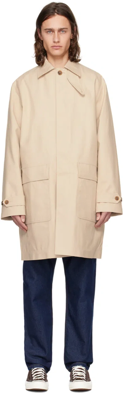Maison Kitsuné Macintosh Cotton Parka Coat In P218 Light Beige