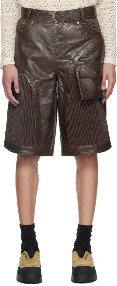 Andersson Bell Sunbird Cargo Shorts In Chocolate