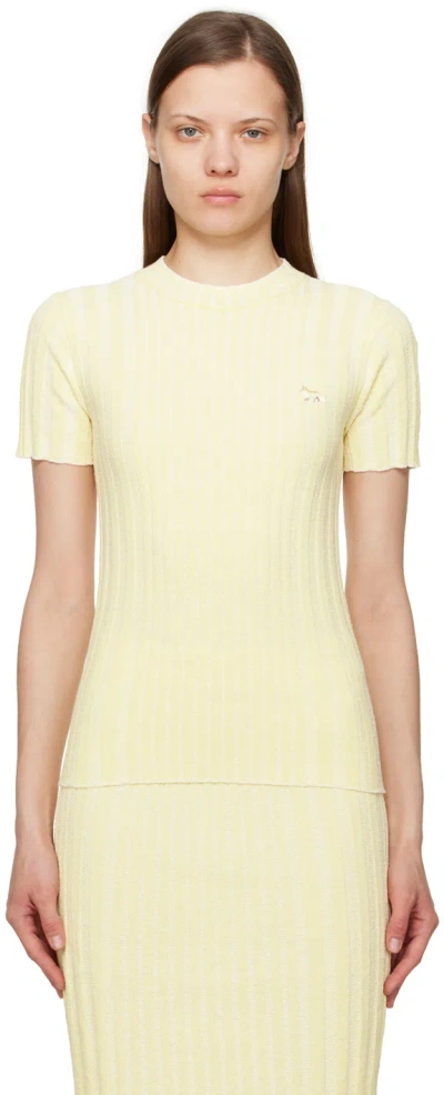 Maison Kitsuné Baby Fox Short-sleeved T-shirt In Yellow