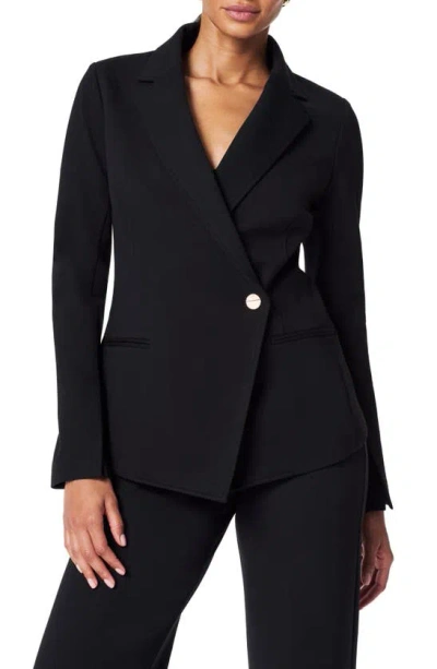 Spanx Ponte Asymmetric Tailored Blazer In Classic Black