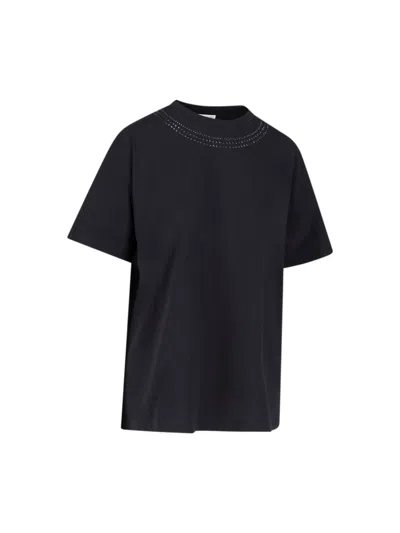 Moncler Crystal Detail T-shirt In Black