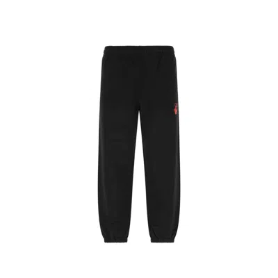Off-white Cotton Logo Trousers In Black