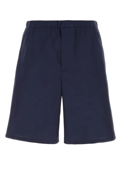 Prada Navy Blue Cotton Bermuda Shorts