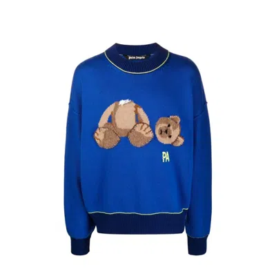 Palm Angels Toy Bear Sweatshirt In Blue