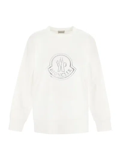 Moncler Crewneck Sweatshirt In White