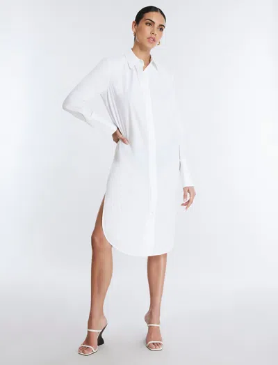 Bcbgmaxazria Cotton Poplin Shirt Dress In White