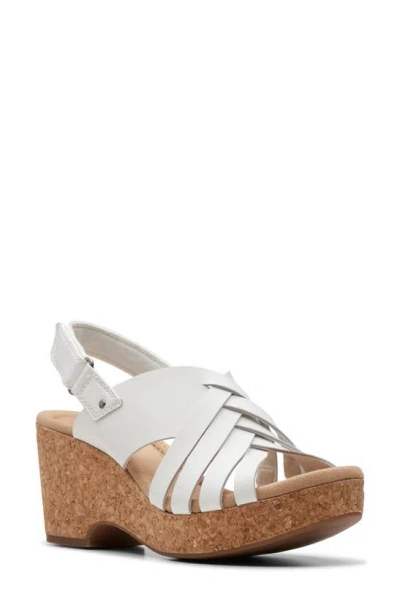 Clarks Women's Giselle Ivy Wedge Sandals In White Leather