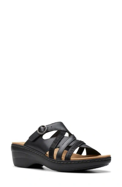 Clarks Merliah Holly Strappy Wedge Heel Platform Sandals In Black