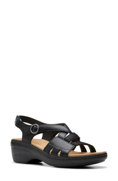 Clarks Merliah Bonita Strappy Block Heel Platform Sandals In Black