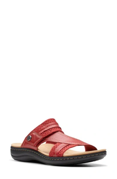 Clarks Laurieann Cara Platform Slide Sandals In Red Combi