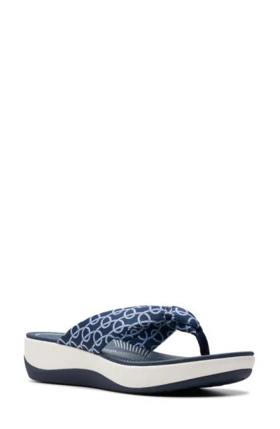 Clarks Women's Arla Glison Slip-on Platform Wedge Sandals In Indigo Print