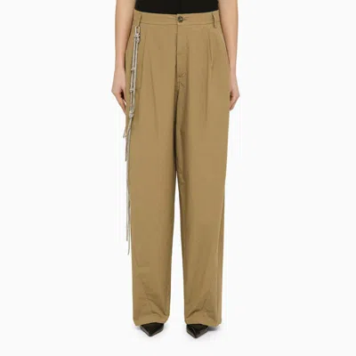 Darkpark Phebe Wide Trousers With Chains In Beige