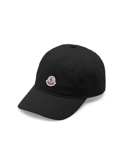 Moncler Women's Logo Cotton Baseball Cap In Black
