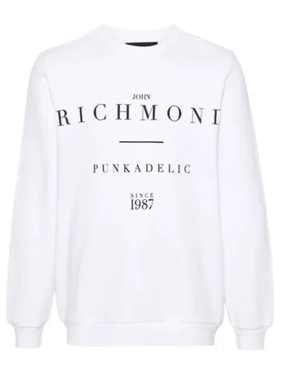 John Richmond Sweatshirt With Graphics On The Front In White