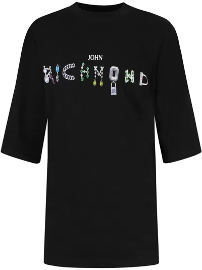 John Richmond Black T-shirt With Central Logo