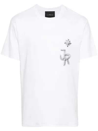 John Richmond Logo-embroidered T-shirt In White