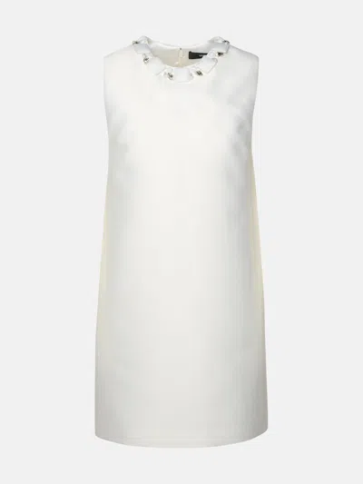 Versace Silk Blend Duchesse Mini Dress In White