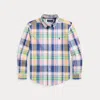 Ralph Lauren Kids' Checked Cotton Shirt In Blue