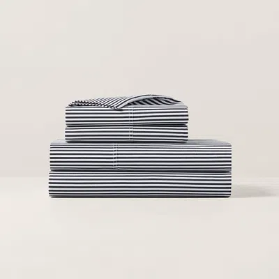 Polo Ralph Lauren Organic Cotton Shirting Stripe Sheeting In Black