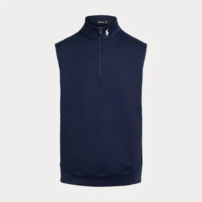 Rlx Golf Stretch Jersey Quarter-zip Waistcoat In Blue
