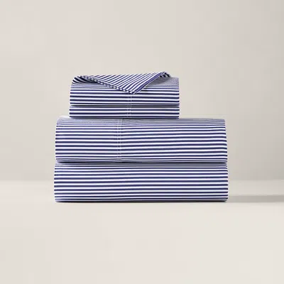 Polo Ralph Lauren Organic Cotton Shirting Stripe Sheeting In Blue